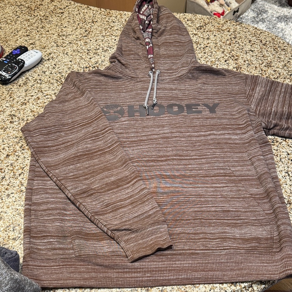 Hooey Men's Striped Brown Hoodie